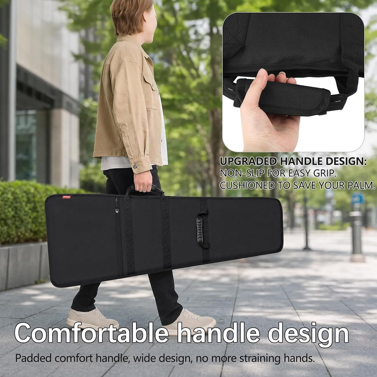 Electric Guitar Gig Bag 0.6" Thick Foam Padded Water-Resistant | Padding Adjustable Backpack Straps Soft Case Fits