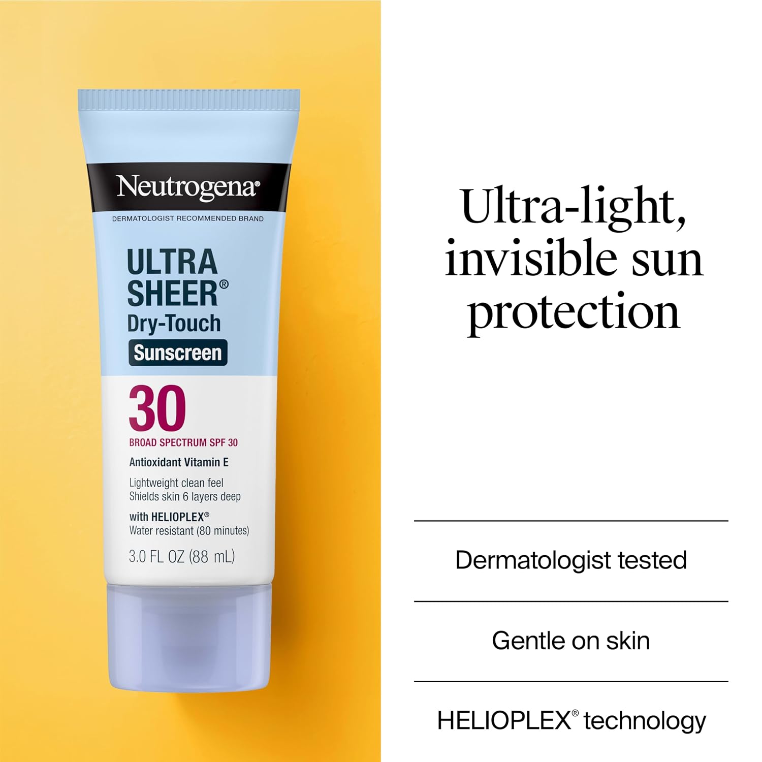 Neutrogena Ultra Sheer Dry-Touch Sunscreen SPF 30 for Face & Body, Lightweight Non Greasy Broad Spectrum UVA/UVB