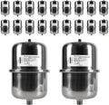 20-PCs HeSun 2L Mini Thermal Expansion Tank, 1/2" MIP Connection | Stainless Steel,Maintain Safe Pressure, for
