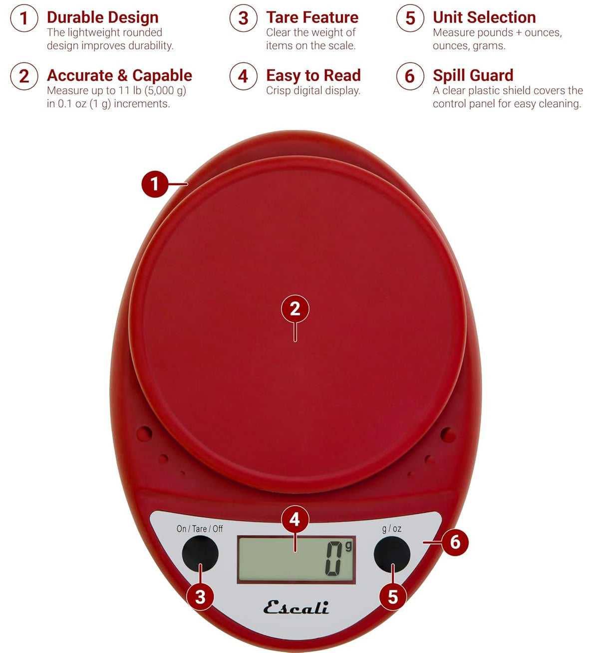 Primo Digital Food Scale Multi-Functional Kitchen Scale and Baking Scale for Precise Weight Measuring and Portion