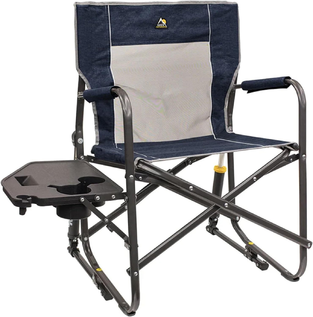Freestyle Rocker with Side Table Camping Chair | Portable Folding Rocking Chair with Solid, Durable Armrests, Drink