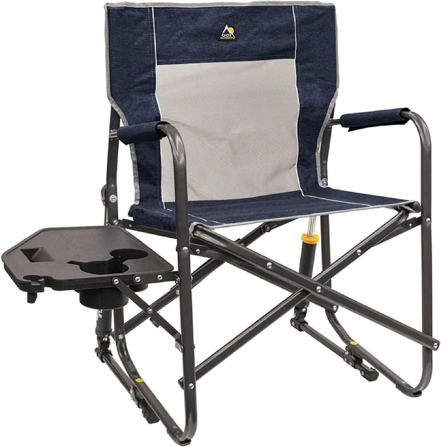Freestyle Rocker with Side Table Camping Chair | Portable Folding Rocking Chair with Solid, Durable Armrests, Drink