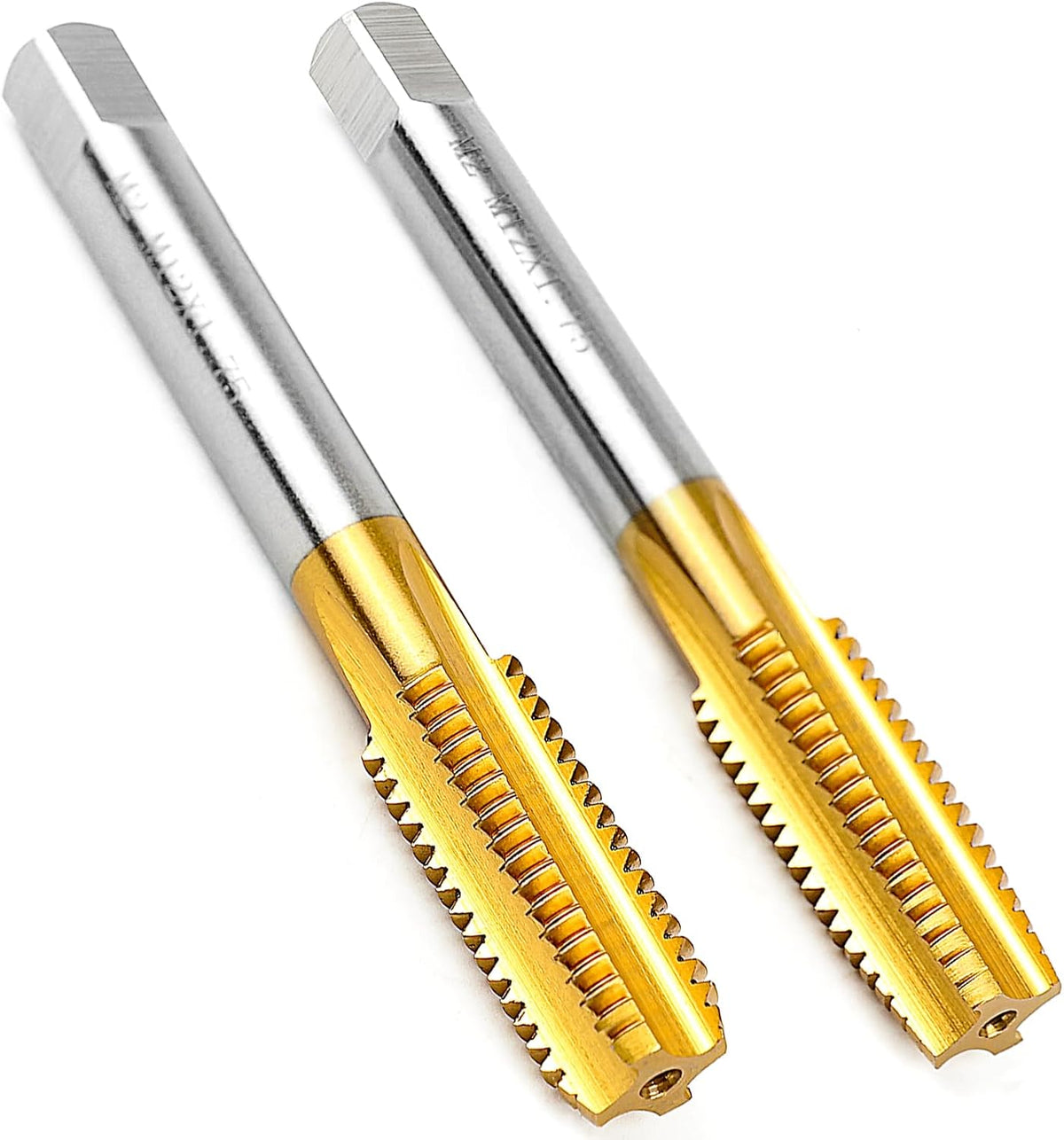 2Pcs M12 x 1.75 Thread Tap for Metal,Taper and Bottom Threading Hand Tap