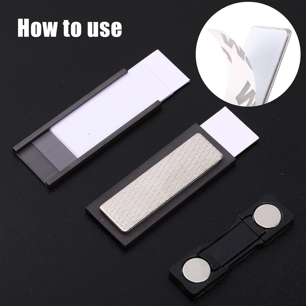 100 Pack Magnetic Name Badge Holders 4.5" x 3.9" Clear PVC Horizontal ID Card Holder with Magnet Backing, Waterproof