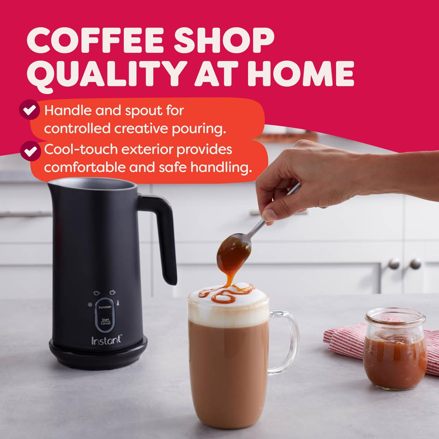 Milk Frother, 4-in-1 Electric Milk Steamer, 10oz/295ml Automatic Hot and Cold Foam Maker and Milk Warmer for Latte
