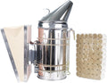 Stainless Steel Bee Hive Smoker with Heat Shield Included 54Pcs Smoker Pellets for Beekeeping Starters Supplies