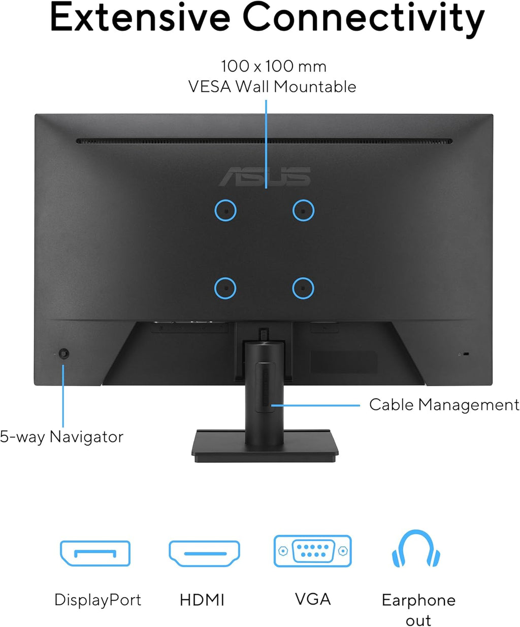 24” 1080P Computer Monitor (VA249QG) – IPS, Full HD, 120Hz, 1ms, Adaptive-Sync, 99% sRGB, Speakers, HDMI