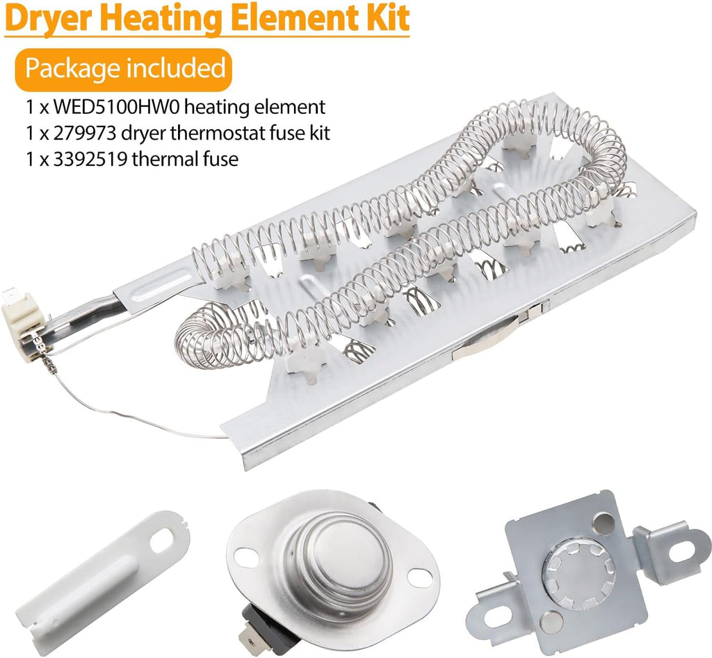 WED5100HW2 WED5100HC2 WED5100HC0 Dryer Heating Element Kit for Whirlpool