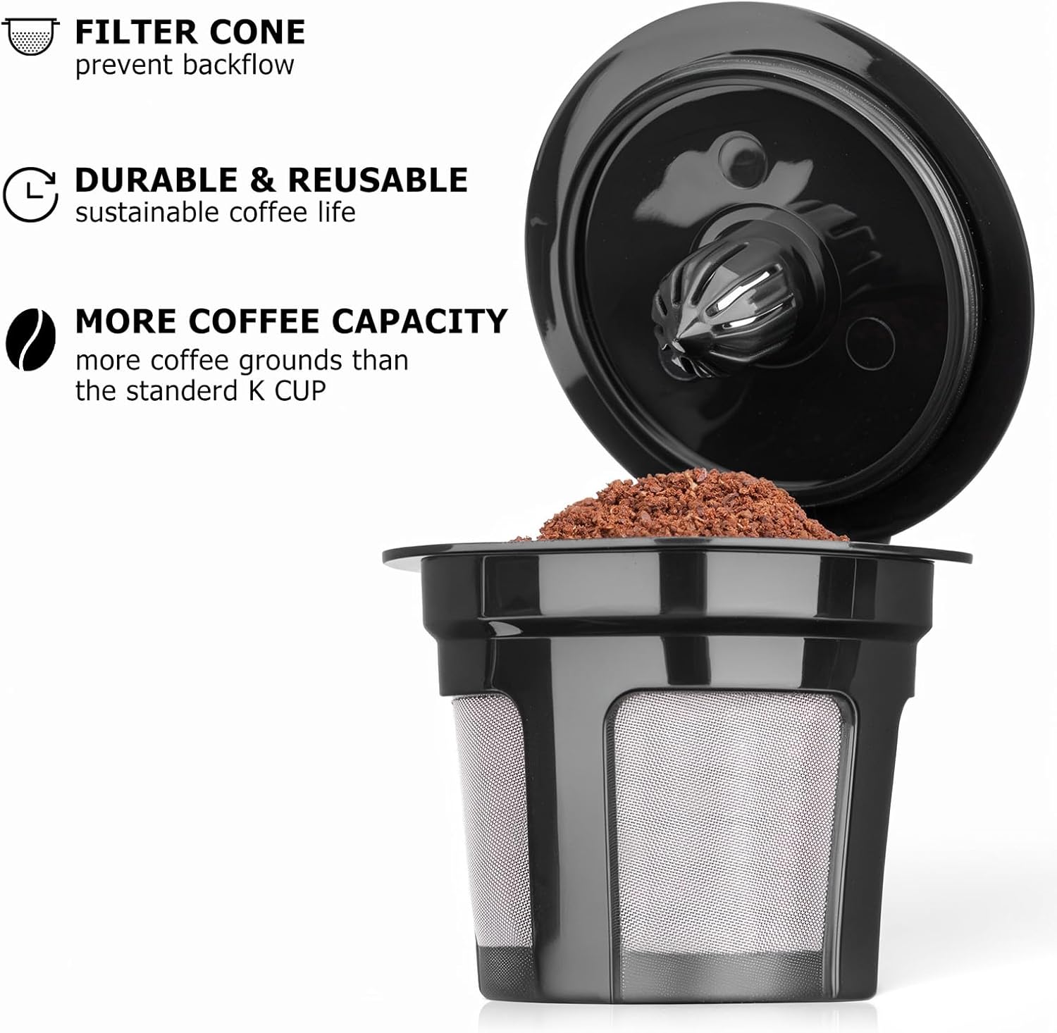 Reusable K Cup Coffee Filters for Keurig, 2 Pack | Fits K-Classic, K-Compact, K-Duo, K-Latte, K-Select, Keurig 1.0 &