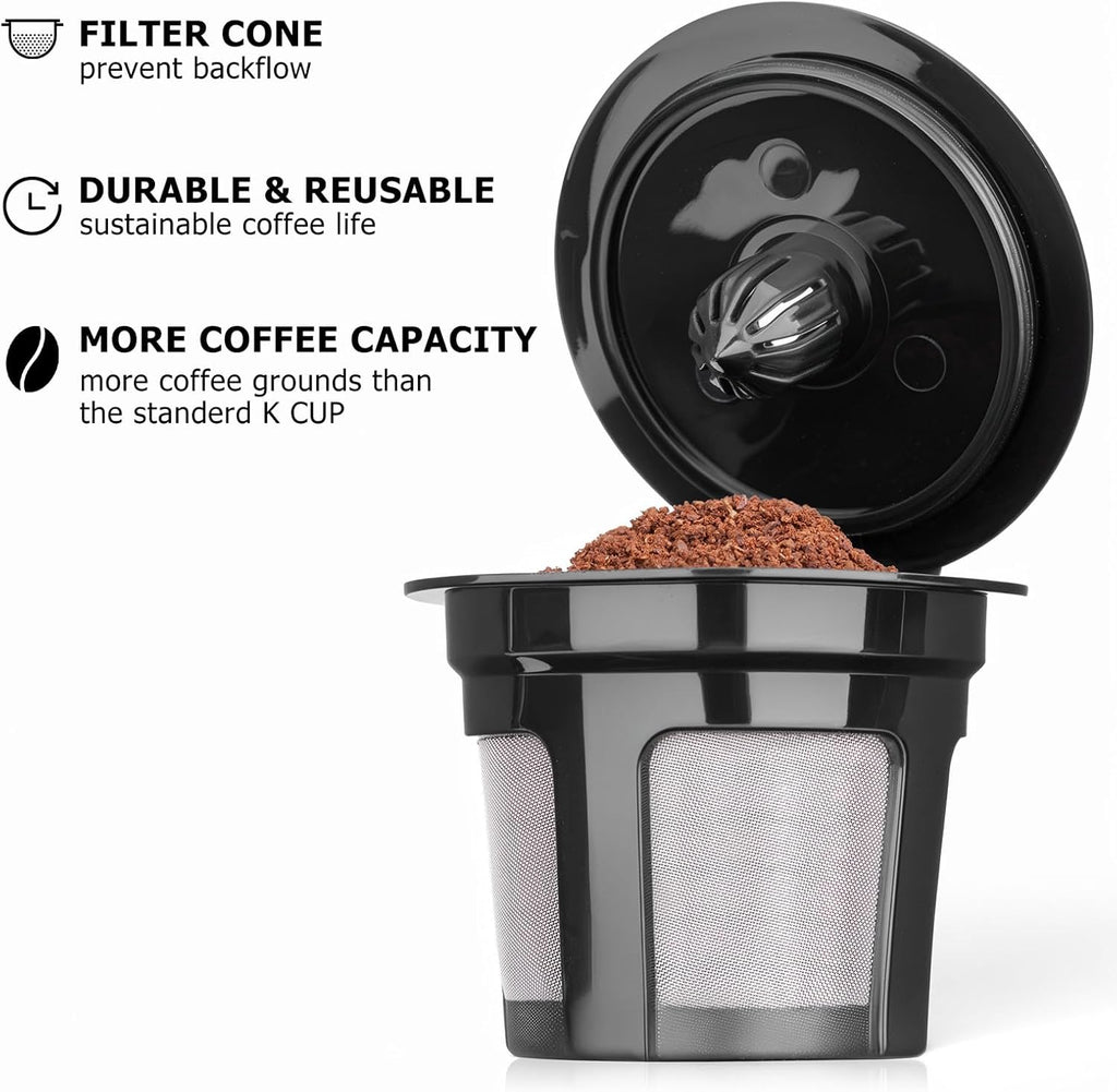 Reusable K Cup Coffee Filters for Keurig, 4 Pack | Fits K-Classic, K-Compact, K-Duo, K-Latte, K-Select, Keurig 1.0 &