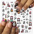 3 Sheet Halloween Nail Stickers Skeleton Spider Web Nails Sticker