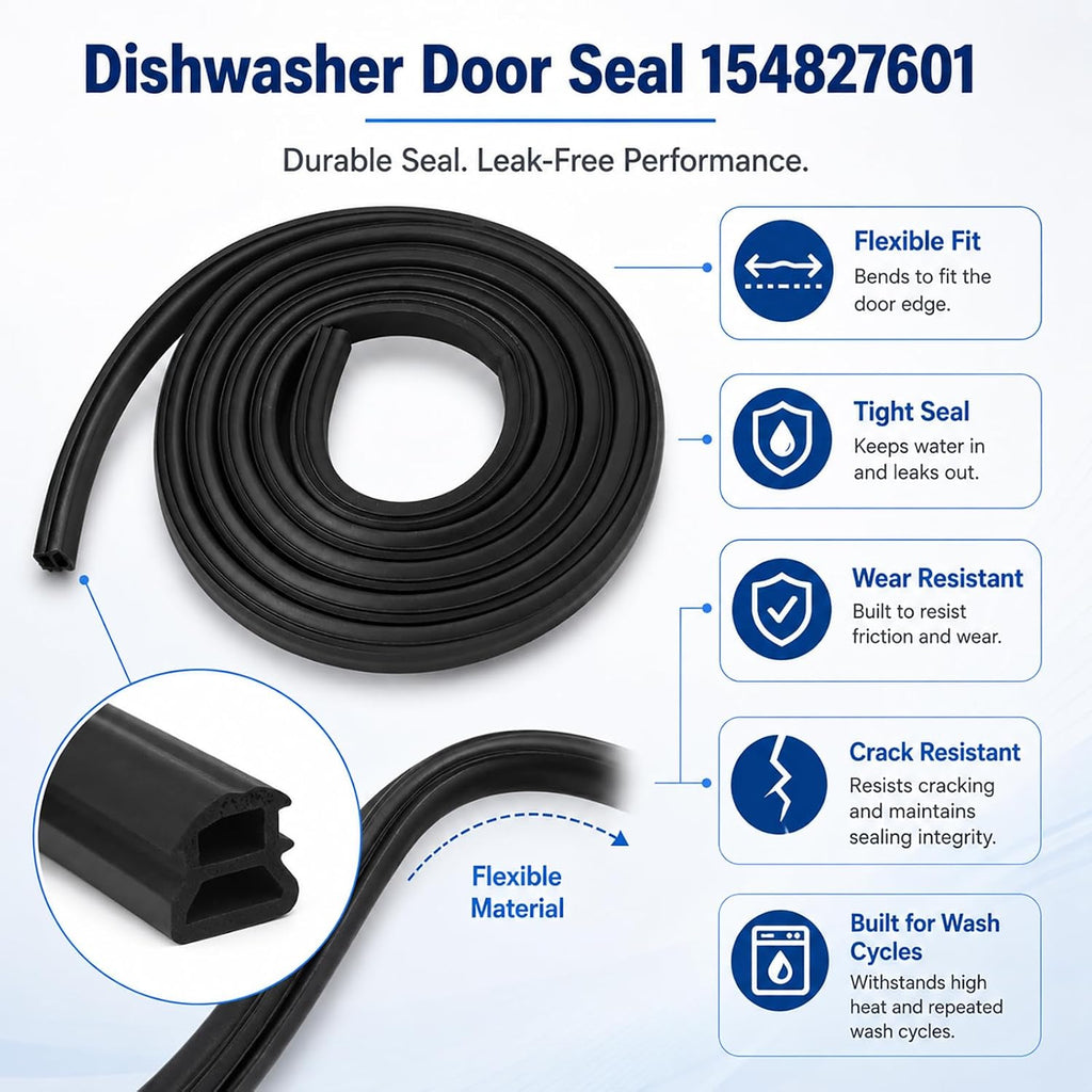 154827601 Dishwasher Door Seal Kit, 809006501, for Frigidaire