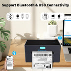 Thermal Shipping Label Printer, 4x6 Bluetooth Shipping Printer for Small Business, Compatible with Windows, Mac, iOS