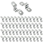 Hordion 50Pcs 3/8" Two Hole Strap U Bracket, M10 Rigid Pipe Strap