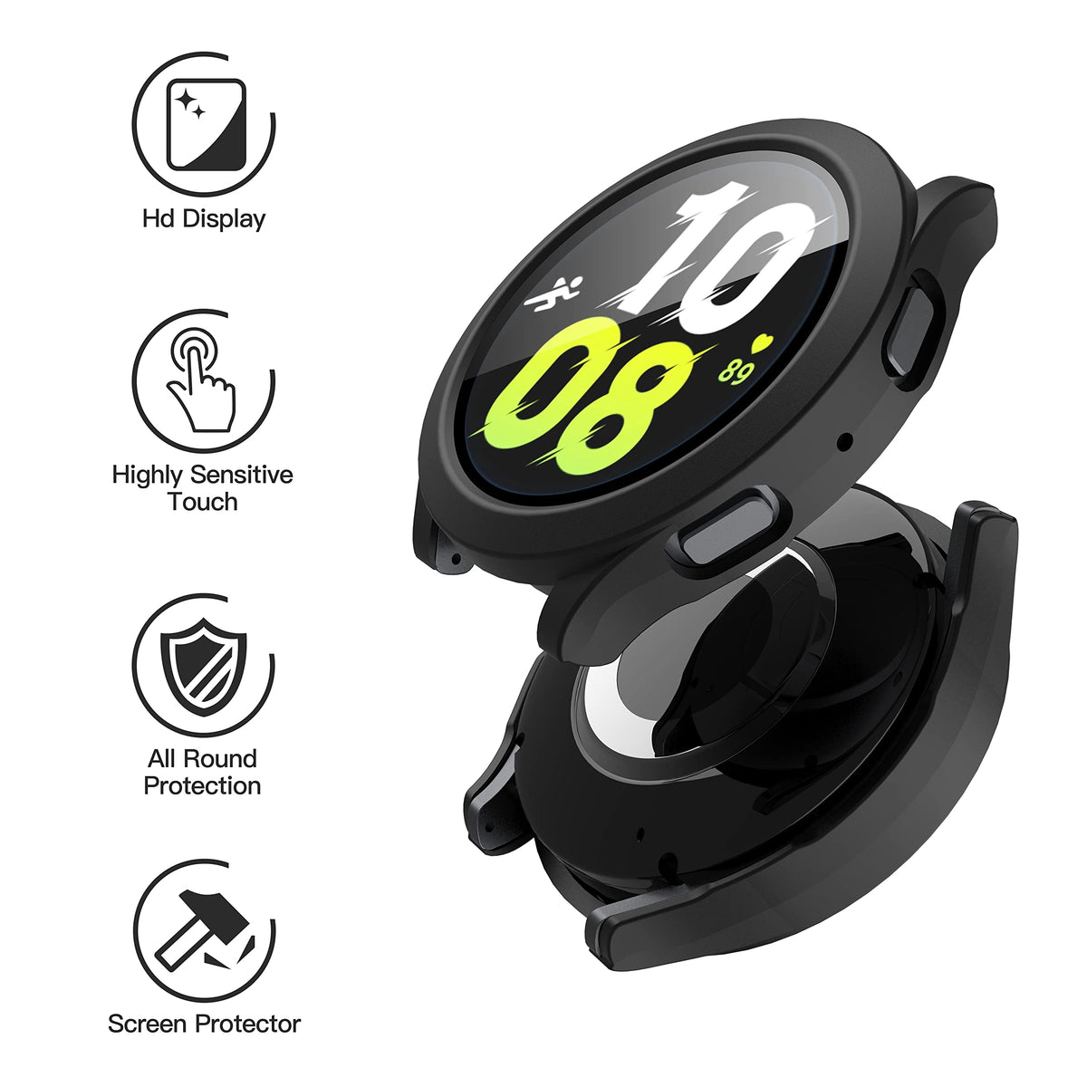 Case with Screen Protector for 44mm Galaxy Watch 5/4