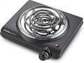ESB100B Single Coiled Burner Hot Plate, Countertop, Black