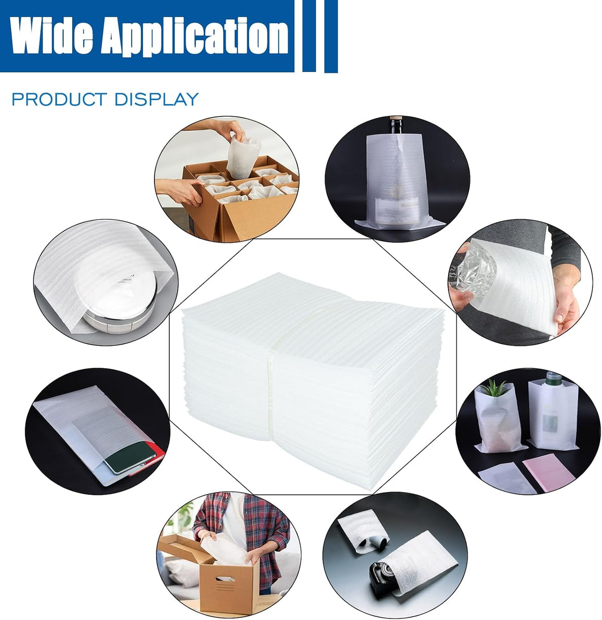 Cushion Foam Wrap Pouches for Moving(100 Pack 8"x10'')
