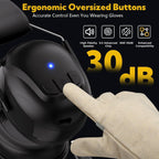 Bluetooth 6.0 Hearing Protection with 120H Working Time, 30dB Safety Earmuffs, Rechargeable Bluetooth Work