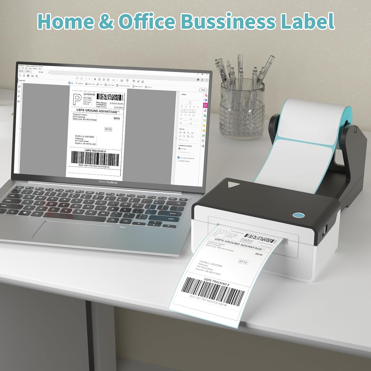 2 Rolls 4x6 Direct Thermal Printer Labels 500 Shipping Labels Compatible with Zebra, Rollo Label Printer, Peforated