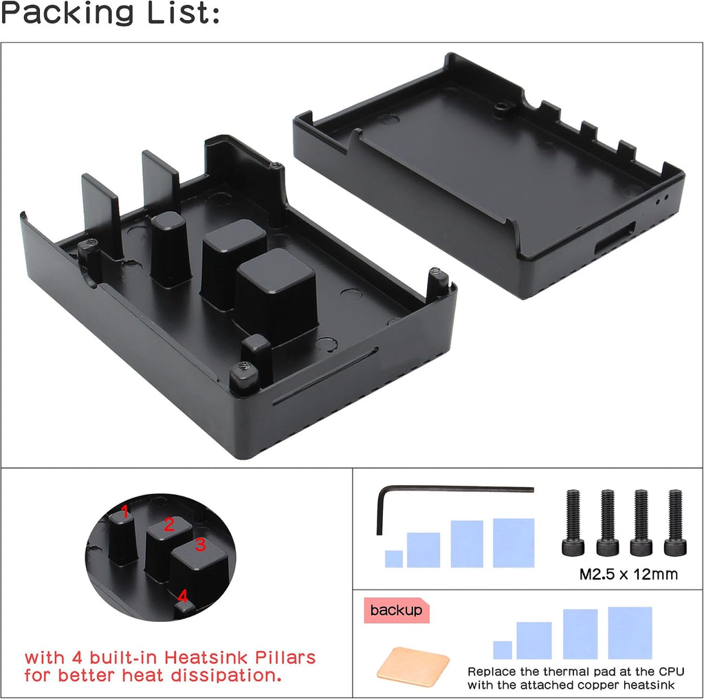 Geekworm P173 Heavy Duty Passive Cooling Aluminum Case for Raspberry Pi 4