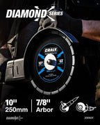 10 Inch Segmented Diamond Blade, 7/8 in Arbor, 10'' General Purpose Diamond Stone Blade for Angle Grinder, Mitre Saw