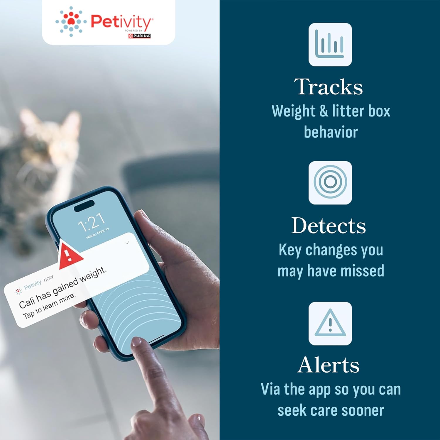 Purina Petivity Smart Litter Box Monitor Cat Weight Scale & Health Tracker - Monitor Litter Habits, Track Weight