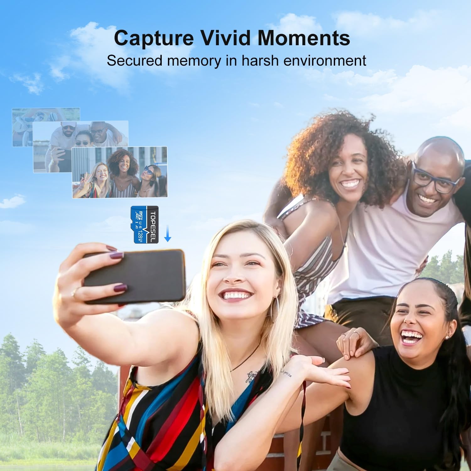 128GB Micro SD Card with Adapter Class 10 Micro SDXC Card UHS-1 Memory Card High Speed TF Card for Camera