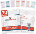 First Aid Kit Medication Refill – 70-Count Unit Dose Packets – Emergency Medicine Kit Pills for 1st Aid Kit Refills