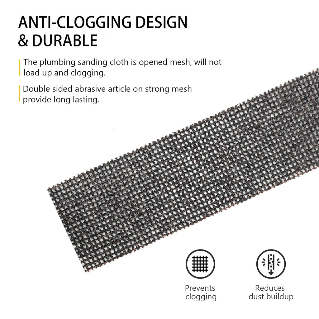 SCOTTCHEN Sanding Rolls/Plumbing Sanding Cloth 1-1/2" x 11yd (33 ft) / Plumber's Double Side Open Mesh/Silicon Carbide Grit #80-1Roll