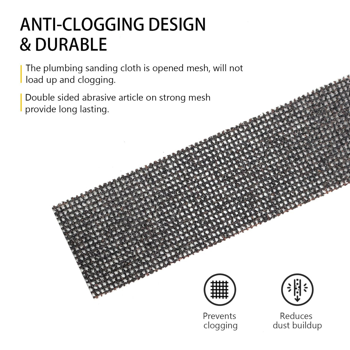 SCOTTCHEN Sanding Rolls/Plumbing Sanding Cloth 1-1/2" x 11yd (33 ft) / Plumber's Double Side Open Mesh/Silicon Carbide Grit #80-1Roll