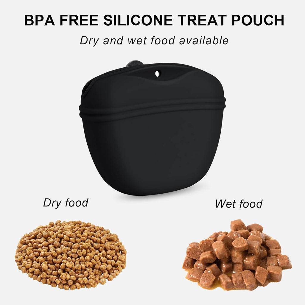 Dog Clicker Training Kit,Silicone Dog Training Treat Pouch and Dog Clickers,Dog Treat Bag with Clicker Training for