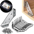 Furniture Corner Connector - 20PCS Universal Stainless Steel L Brackets for Wood,Hardware Metal Angle Bracket Corner