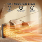 Space Heater for Indoor Use - 24 inches 1500W Ceramic Heater with Remote Control, 12 Hour Timer, Oscillation, LED