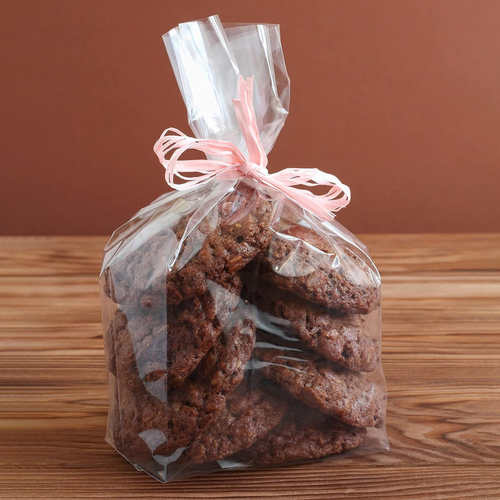 Gusseted Flat Bottom Cellophane Bags 4x4x10 In 50Pcs