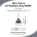 #1 Grey EPDM Square Base Flexible Roof Jack Pipe Boot Metal Roofing Pipe Flashing (Pipe OD 1/4" to 2") - 100% Made in