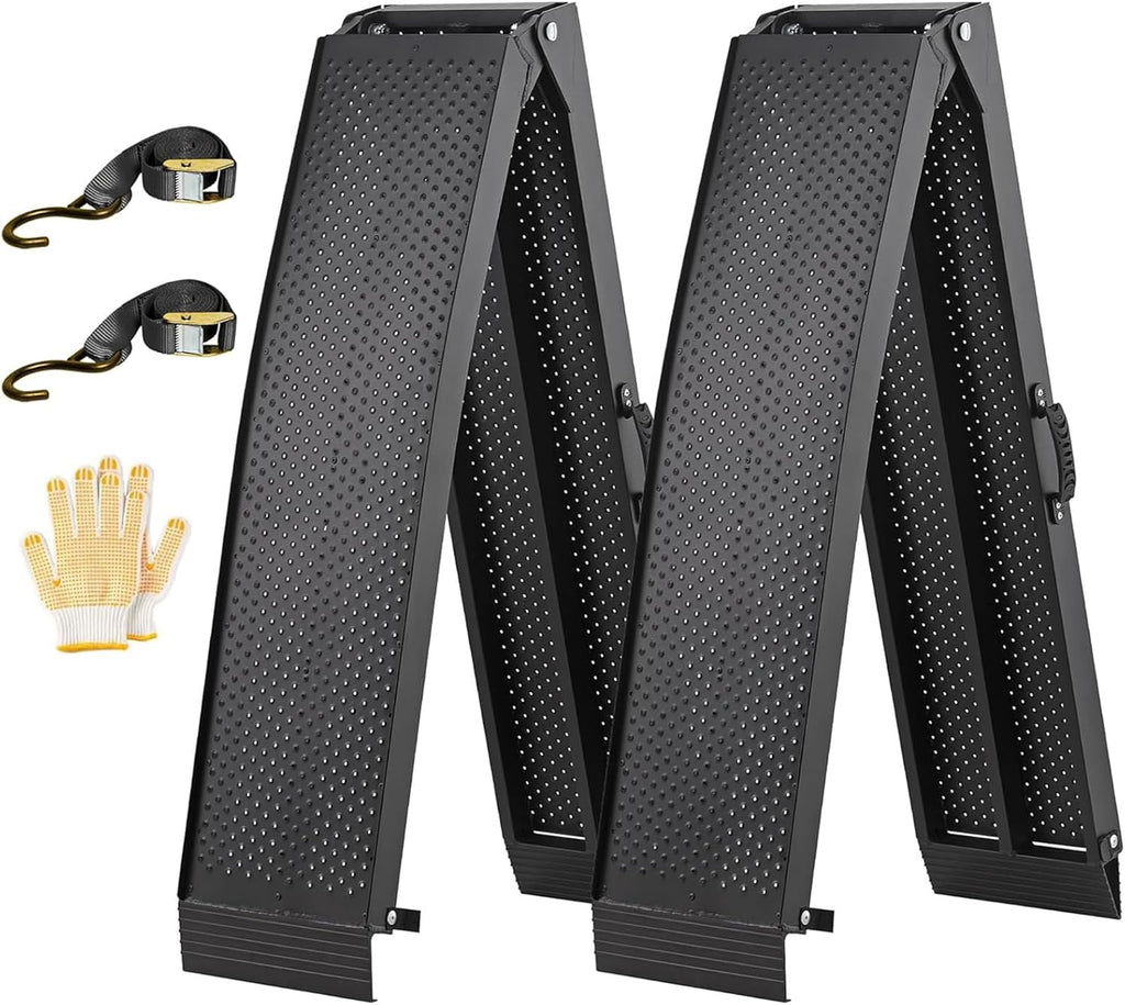 7.5FT Aluminum Truck Ramps, 1500lbs Capacity Folding Loading Ramps, 2 PCS Heavy Duty ATV Ramps for Pickup Trucks