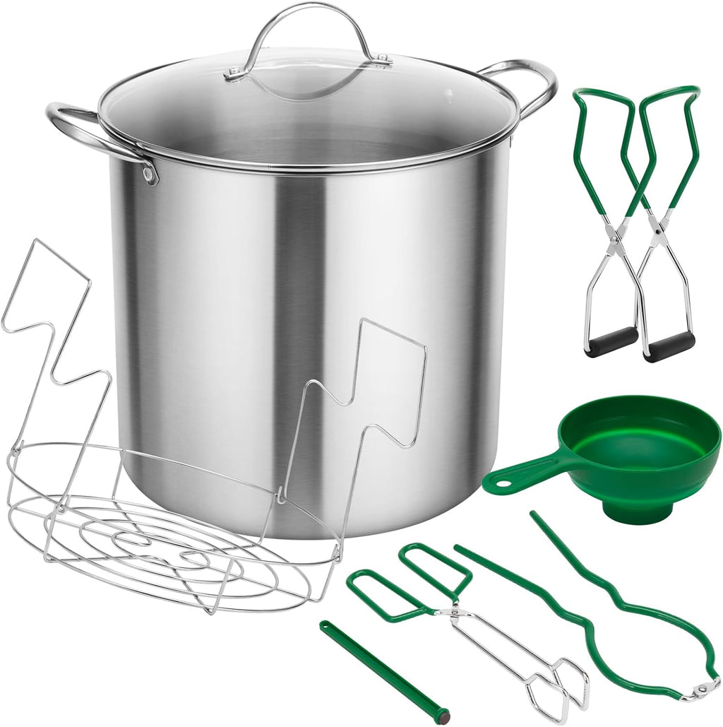 21.5Qt Water Bath Canner with Glass Lid and Jar Rack