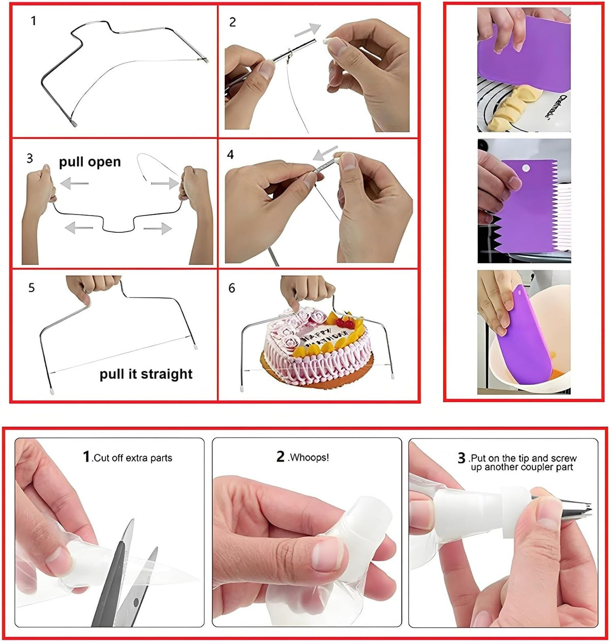Cake Decorating Kit, 340 Pcs Baking Tools (Purple)