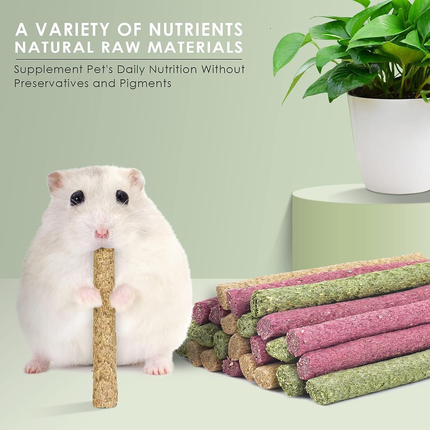 Timothy Hay Sticks,Rabbit Chew Toys for Teeth Natural Molar Sticks Rabbits Treats for Bunnies, Chinchilla Guinea