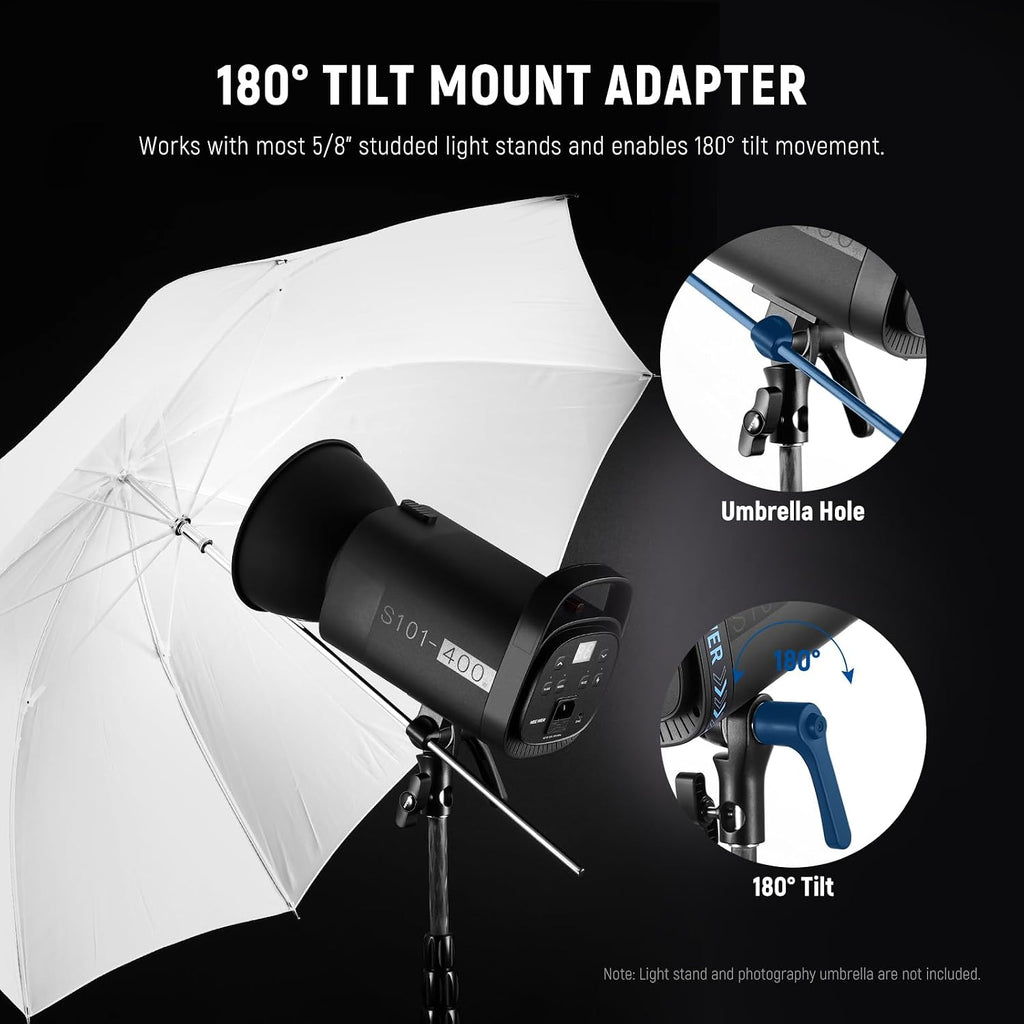 800Ws Studio Monolight Flash Light Kit (2 Pack), S101-400W 5600K Strobe Light with 150W Modeling Lamp/Bowens