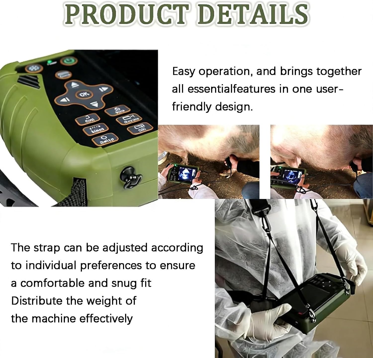 Vet Ultrasound Machine For Pregnancy Veterinary Ultrasound Scanner, Portable Handheld Vet Scanner, 3.5Mhz Waterproof