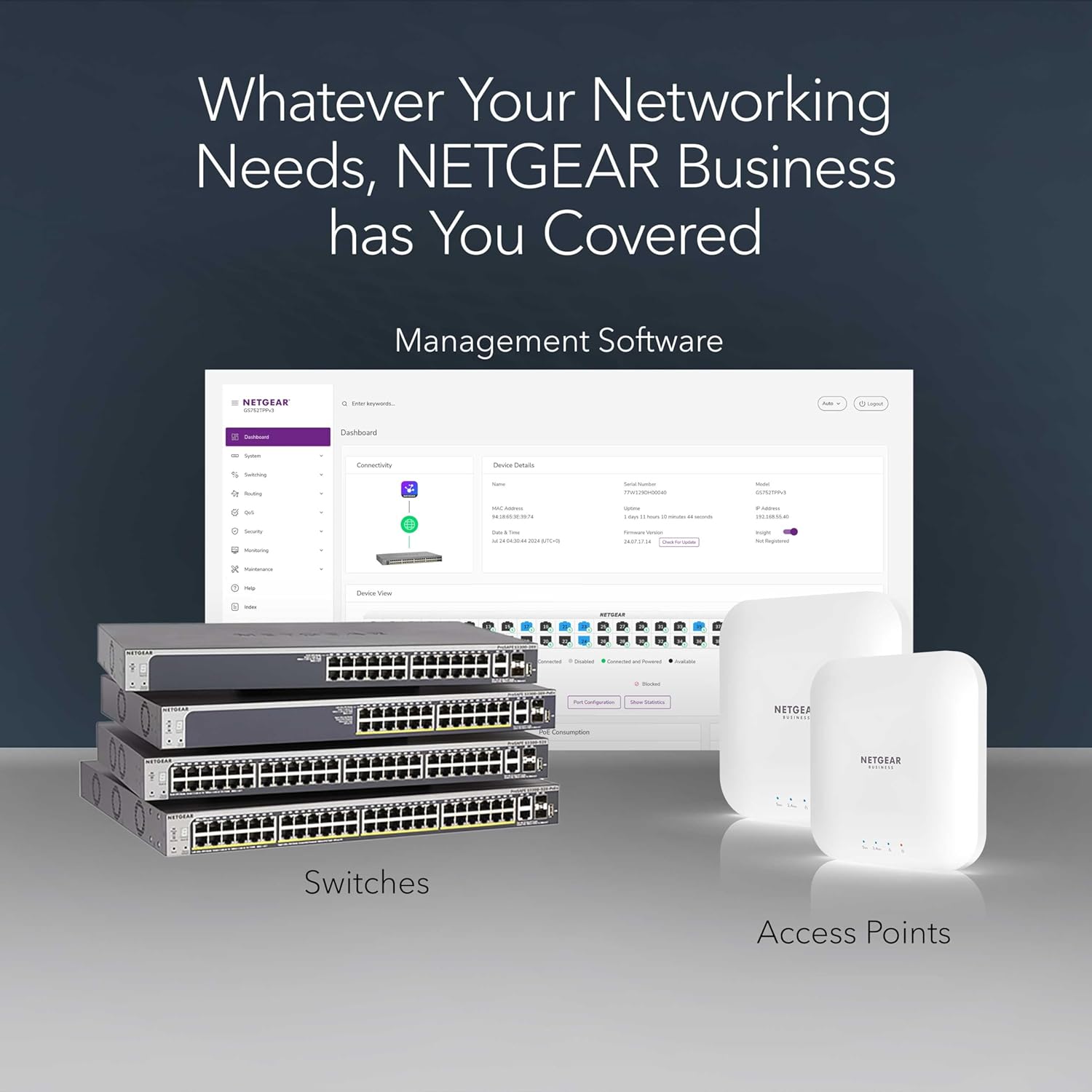 8-Port PoE Gigabit Ethernet Unmanaged Network Switch (GS308LP) | Essentials Model with 8 x PoE+ Ports @ 60W