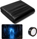 49 x 10 Ft Halloween Black Plastic Sheeting, Spooky Backdrop Decoration Kit