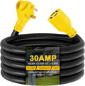 10ft NEMA TT-30P to L14-30R Generator Transfer Switch Adapter Cord | 3 Prong 30 Amp RV Generator TT-30 Male Plug to 4