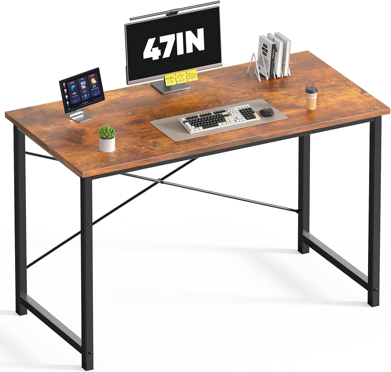 47 Inch Computer Desk for Home Office, Modern Writing Study Table Simple Modern Style for Bedroom Small Space, Large