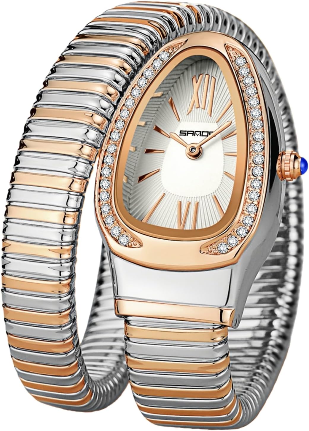 Snake Bracelet Watches for Women, Elegant Wrap Around Bangle Wristwatch, Fashion Jewelry Style Quartz Watch, Snake