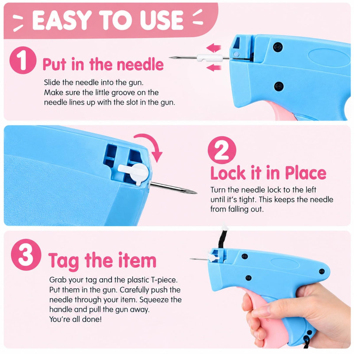 Stitch Gun for Clothes-Tagging Gun for Clothing Blue,Stitchy Stichy Tag Gun