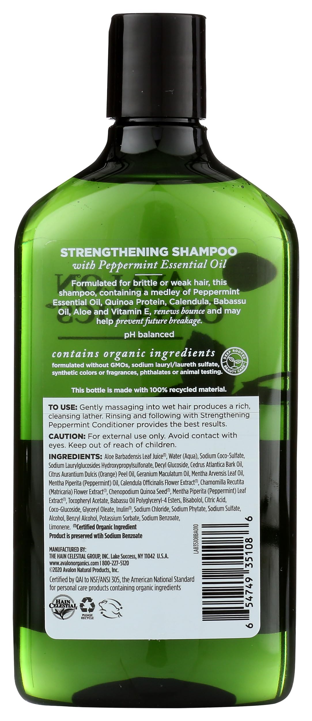 Shampoo, Strengthening Peppermint, 11 Oz