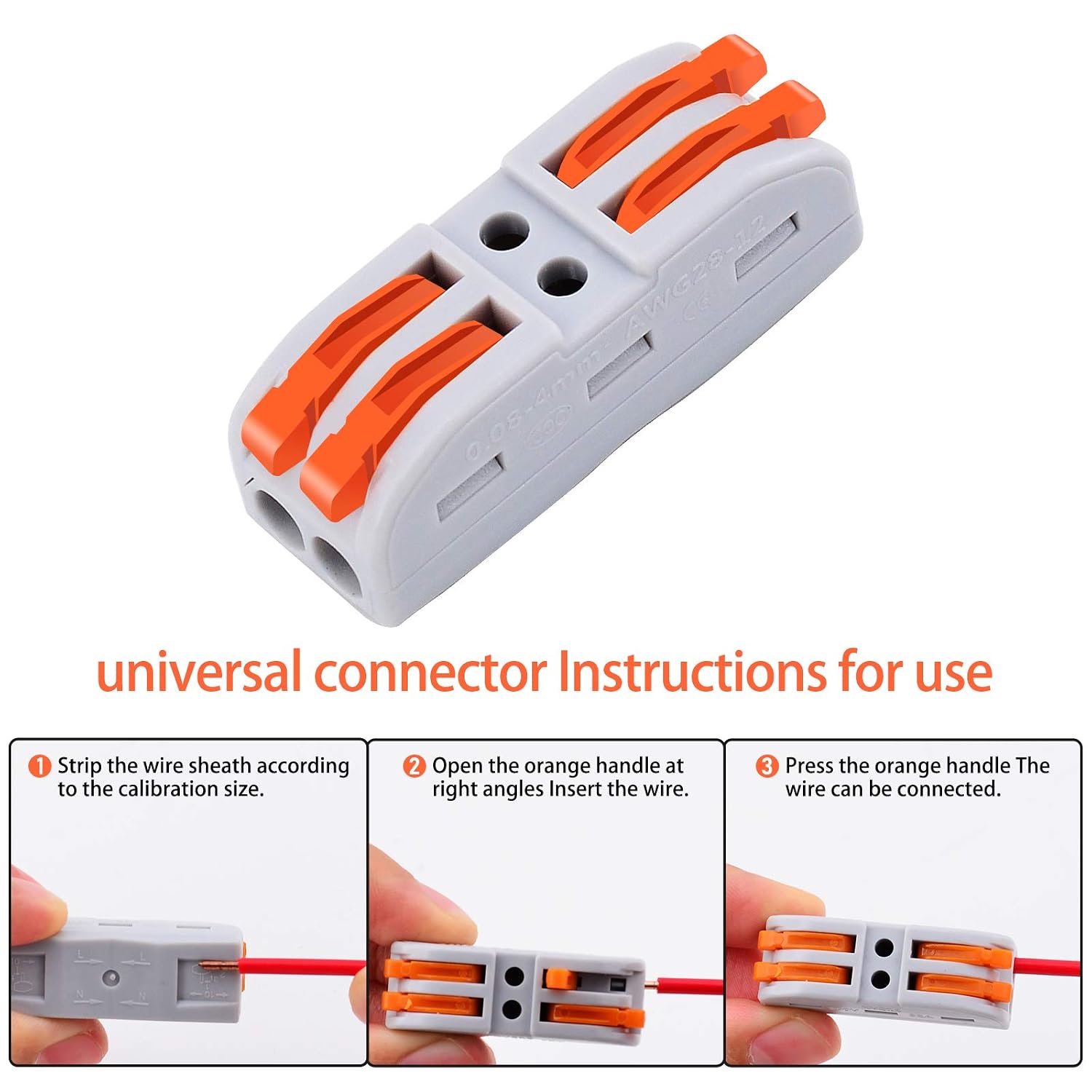 Wire Connectors,20PK Wire Connection,Nineleaf Push Quick Electrical Cable Connectors Working Range Max 32A 600Volt,2