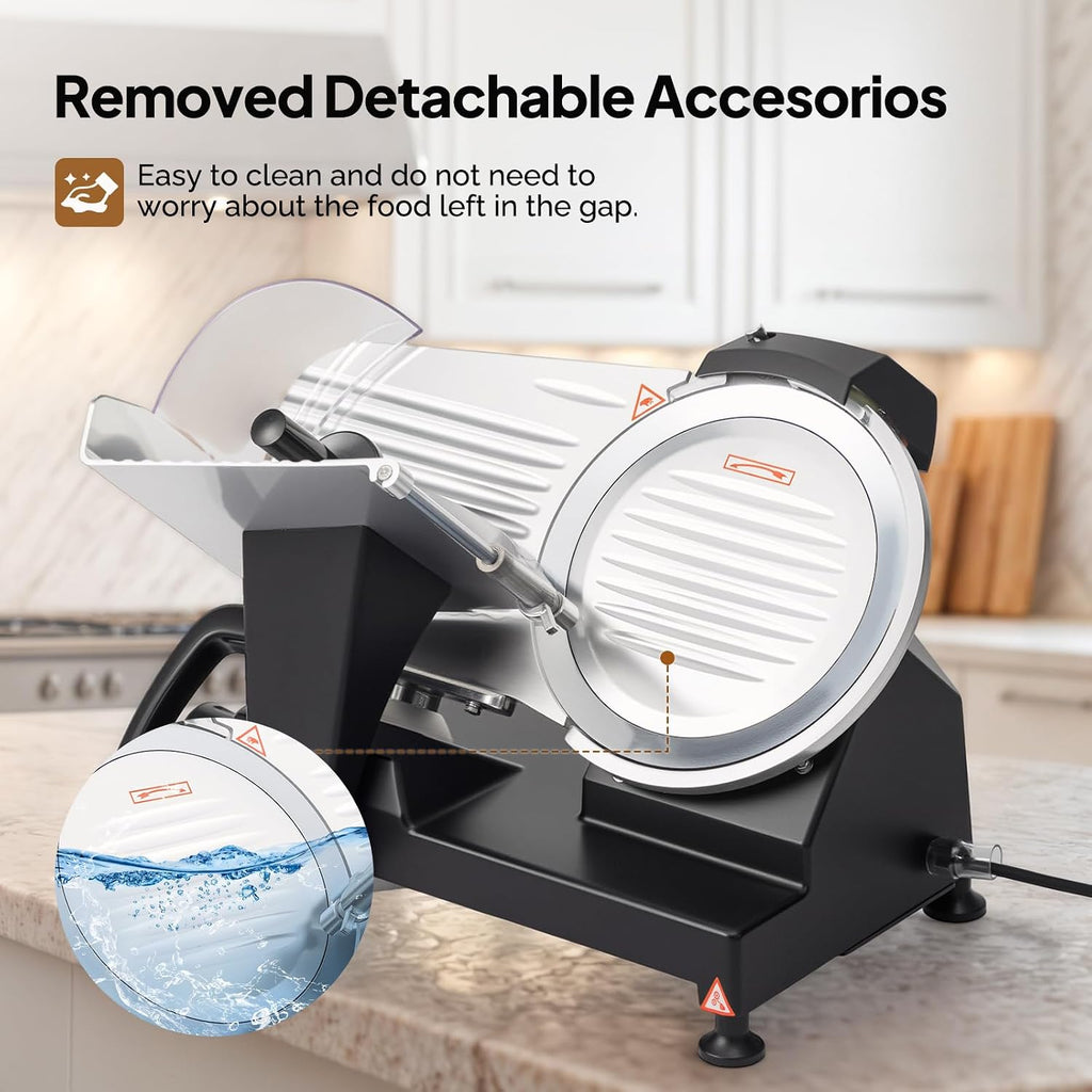 ROVUN 300W Commercial Meat Slicer, 10inch Electric Food Slicer ETL Certified, Deli Cheese Slicer with Premium